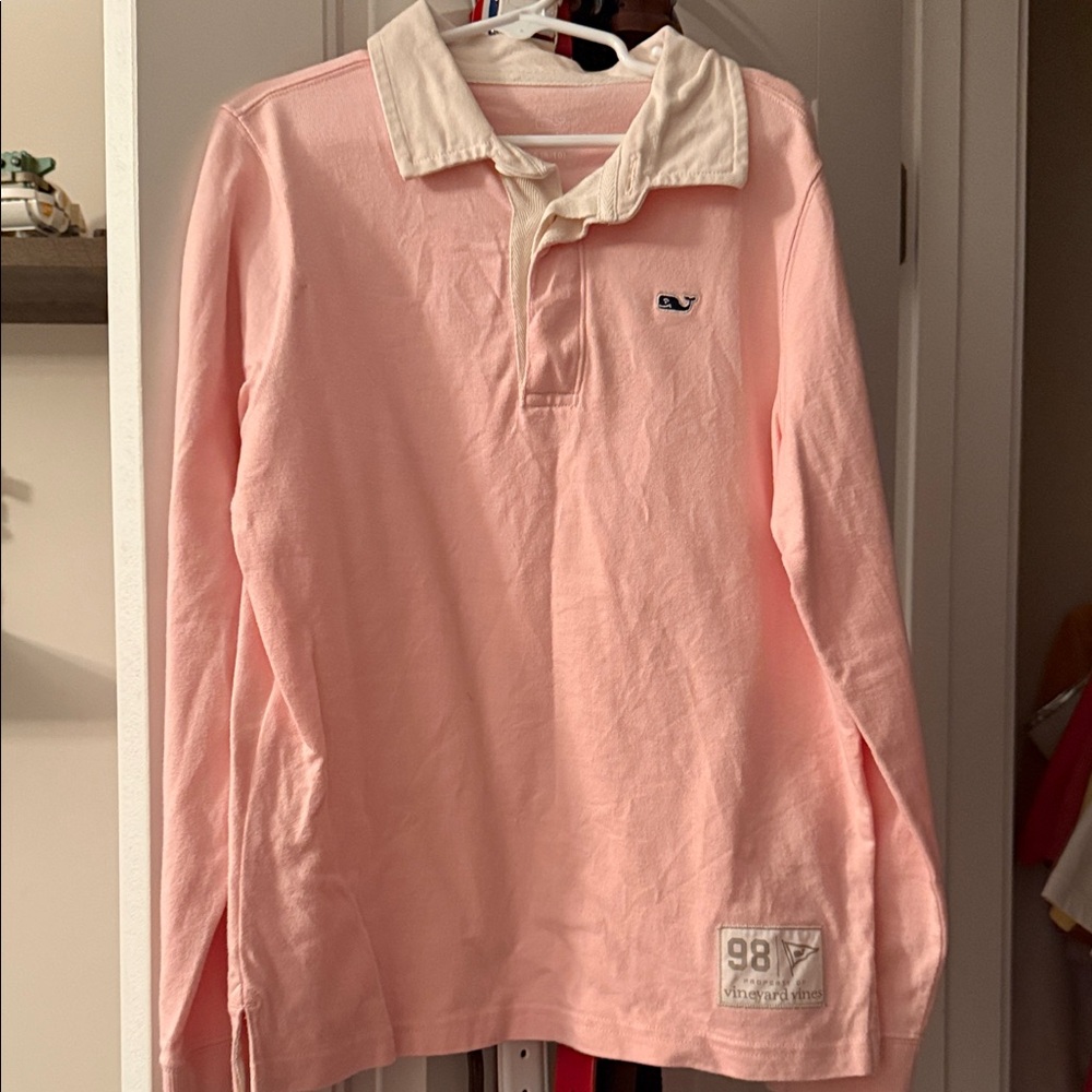 Vineyard Vines Pink Long Sleeve Polo Shirt